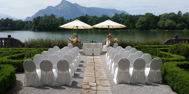 Destination-Wedding - Hunde erlaubt - Salzburg-Umgebung - Standesamtliche Trauung am Weiher - Hotel Schloss Leopoldskron