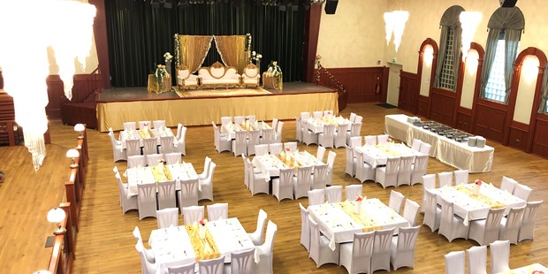 Destination-Wedding - woliday Programm: Hochzeitsfeier - Hessen Süd - Großer Saal gold/weiss - "zum Zöllerhannes"