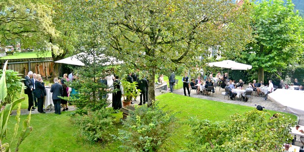 Destination-Wedding - Exklusivität - Vorarlberg - Garten für das Aperitifbuffet - Relax- & Vitalhotel Adler