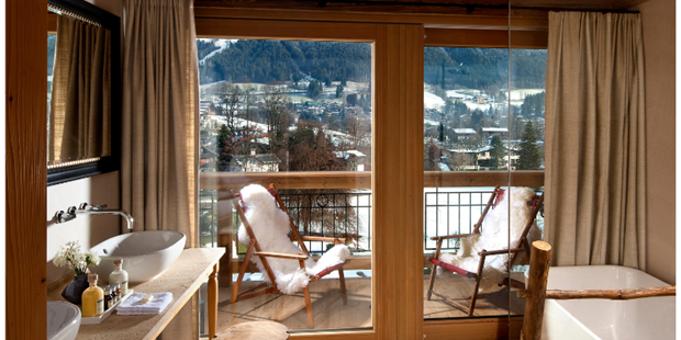 Destination-Wedding - Wellness / Pool: Wellnessbereich - Region Kitzbühel - Atemberaubendes Panorama der umliegenden Bergwelt - Hotel Kitzhof Mountain Design Resort****s