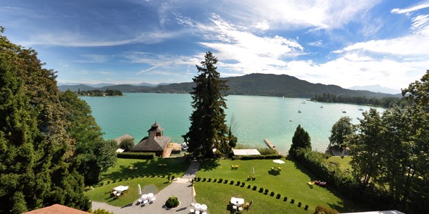 Destination-Wedding - Umgebung: mit Seeblick - Österreich - Stunning lake-view - Hotel SCHLOSSVILLA MIRALAGO - die wundervolle, einzigartige Location direkt am Wörthersee - 