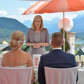 Hochzeitslocation: standesamtliche Trauung auf unserer Aussichtsterrasse - Hotel Pension Melcher