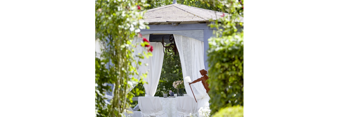 Hochzeitslocation: Ihre standesamtliche Trauung in unserem romantischen Gartenpavillon. - Parkhotel Weiskirchen