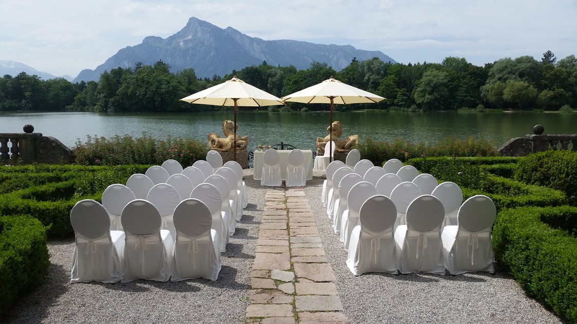 Hochzeitslocation: Standesamtliche Trauung am Weiher - Hotel Schloss Leopoldskron