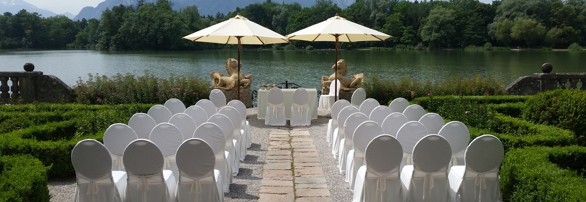 Hochzeitslocation: Standesamtliche Trauung am Weiher - Hotel Schloss Leopoldskron