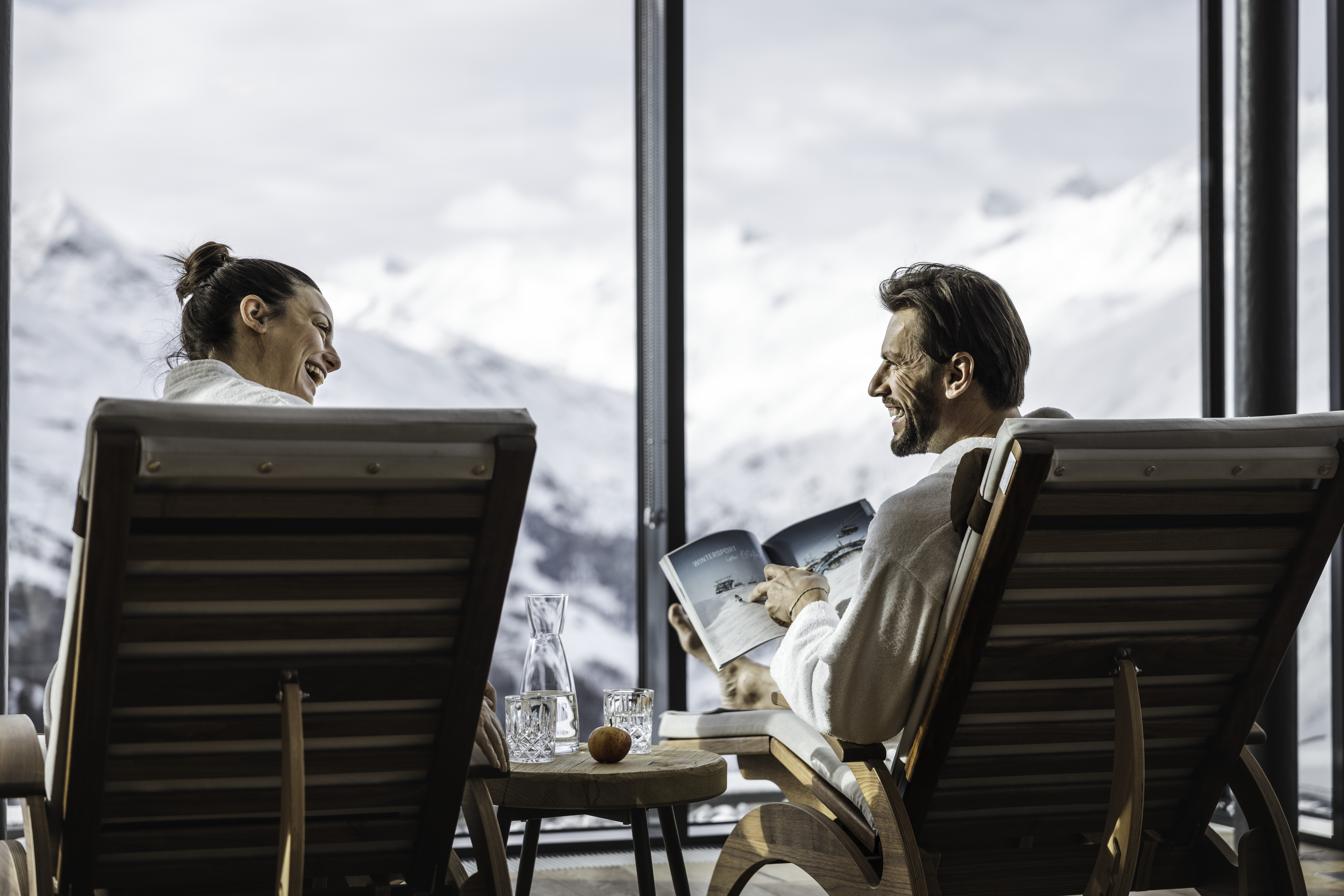 Destination-Wedding - Ruhebereich mit Ausblick über Hochgurgl und Obergurgl  - SKI | GOLF | WELLNESS Hotel Riml****S