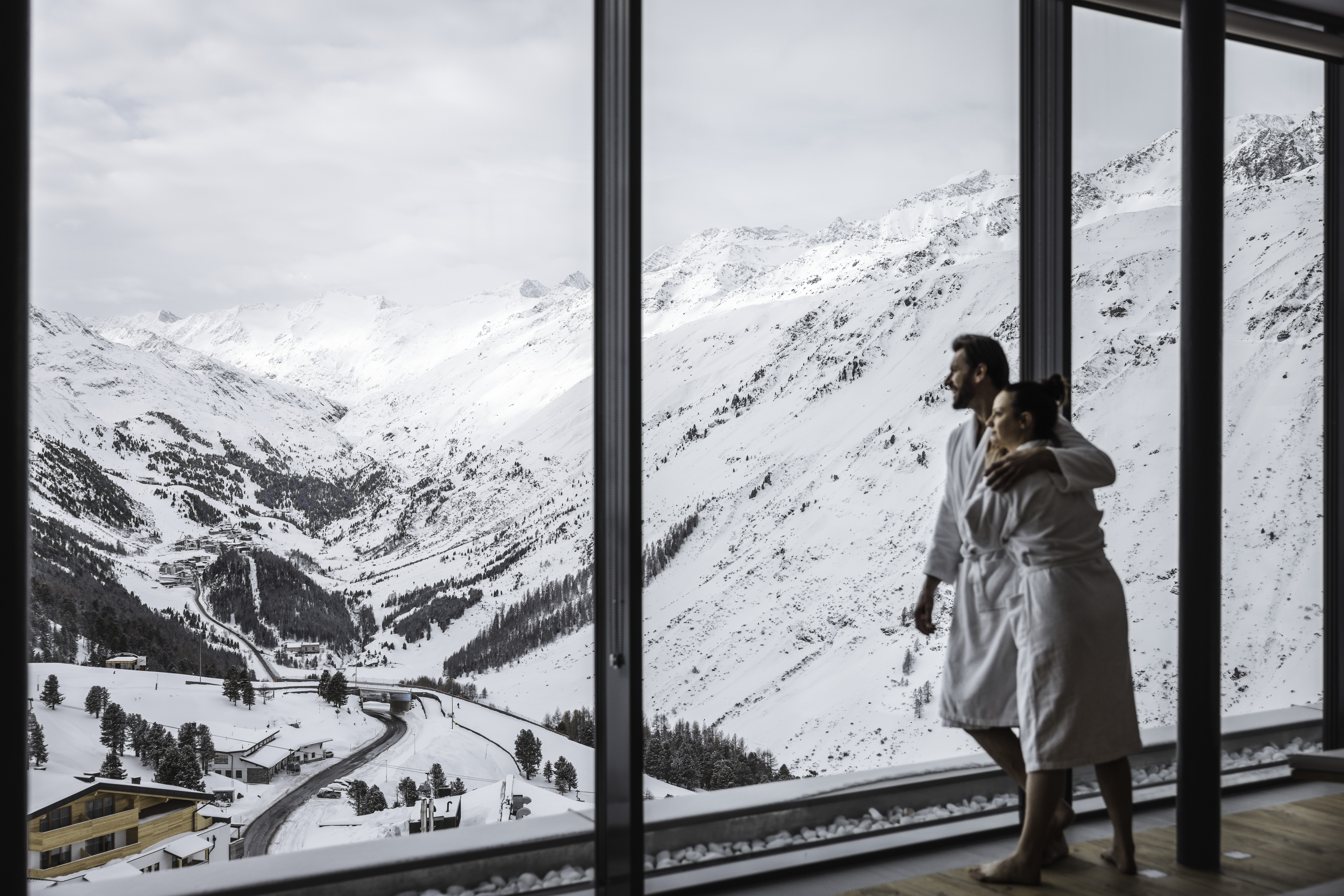 Flitterwochen: Aussicht von der Sky Relax Area - SKI | GOLF | WELLNESS Hotel Riml****S