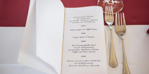 Destination-Wedding - Art der Location: Hotel / Chalet - Menükarte für ein Turmdinner - Hotel Hanseatic Rügen & Villen