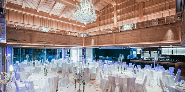 Destination-Wedding - Art der Location: Hotel / Chalet - Der große Festsaal des Greenvieh in Mieming. - Greenvieh Chalet