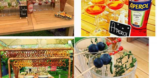 Destination-Wedding - Art der Location: Hotel / Chalet - Aperitif Buffet im Garten mit Kinderspielplatz,Sandkasten und vieles mehr... - Relax- & Vitalhotel Adler