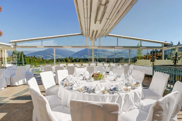 Hochzeitslocation: Wintergarten mit Ausblick - Alpenhotel Speckbacher Hof